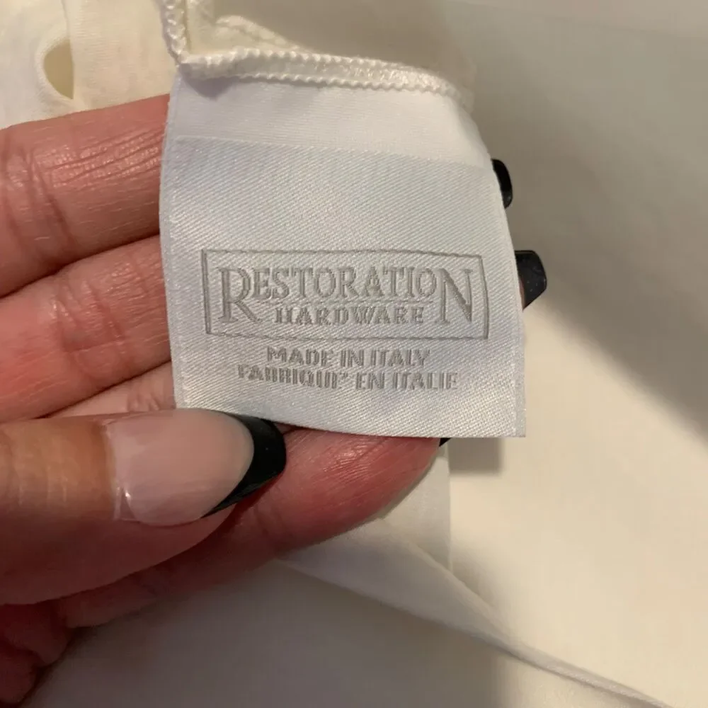 Restoration Hardware Cream Italian Vintage Washed Standard Pillowcase Set of 2